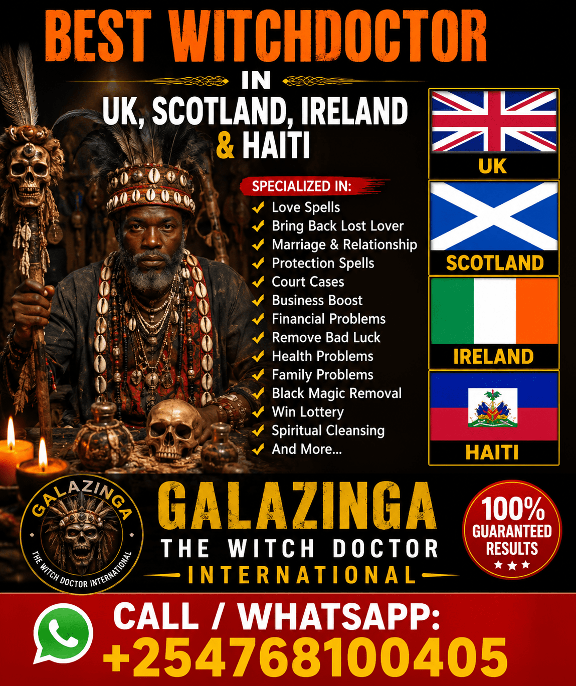 Best Witchdoctor in UK, Scotland, Ireland & Haiti