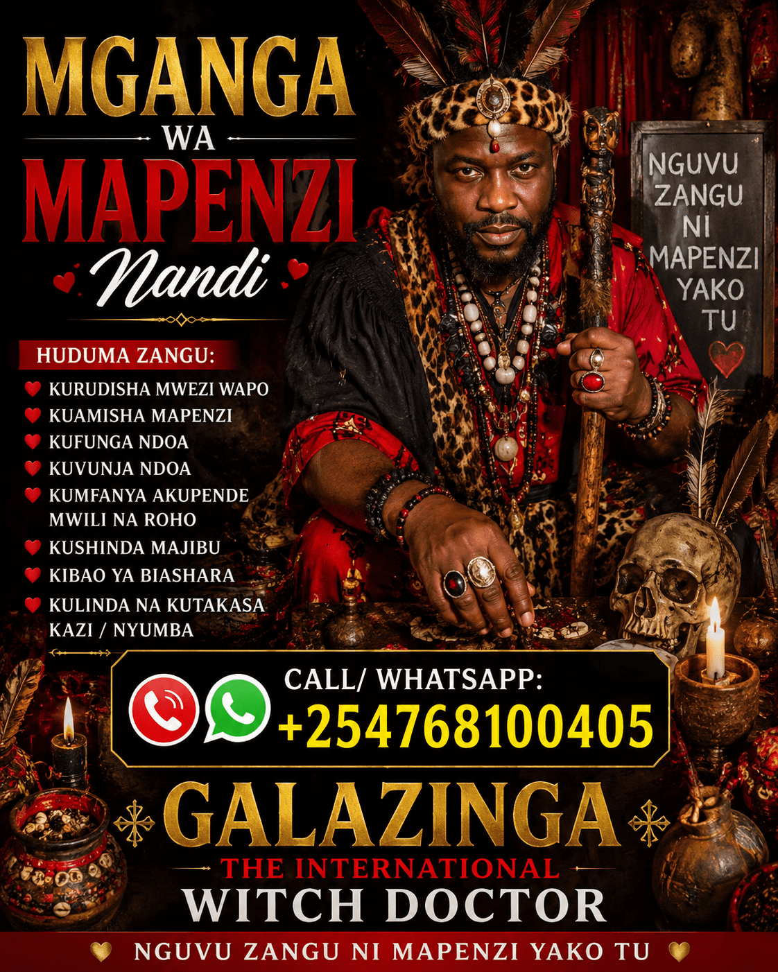 Powerful Mganga wa Mapenzi Nandi – Dr. Galazinga +254 768100405