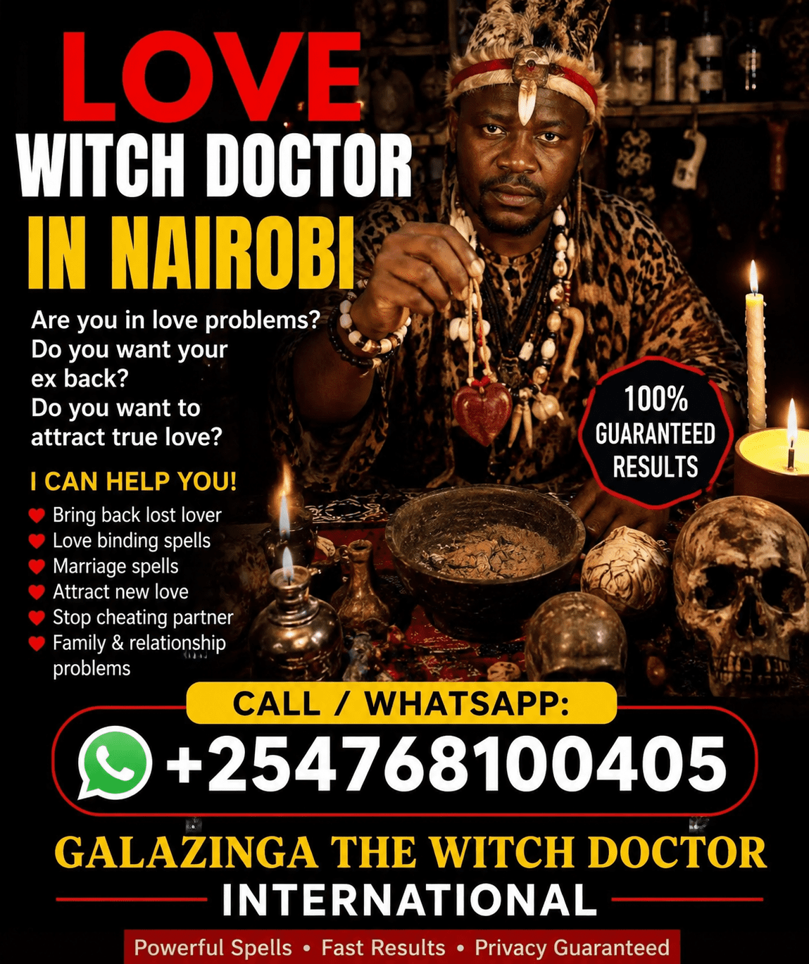 LOVE WITCH DOCTOR IN NAIROBI +254 768100405