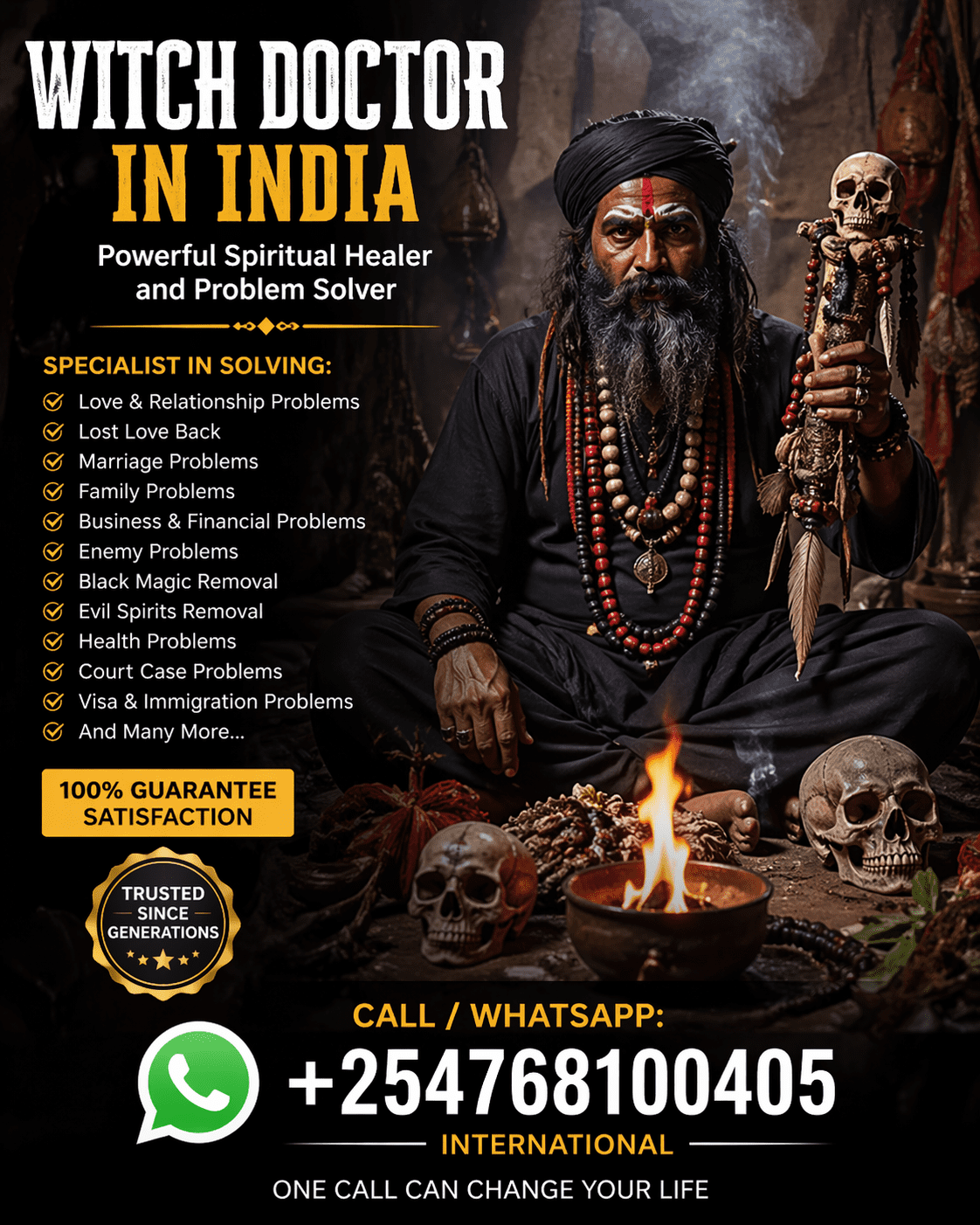 Witch Doctor in India Spiritual Restoration by Dr. Galazinga