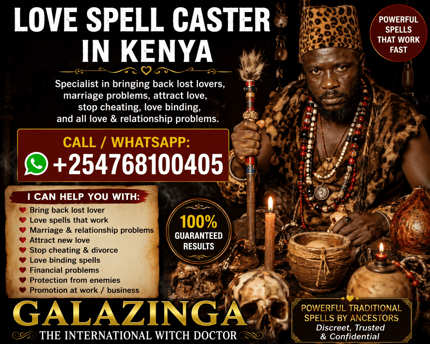 Love Spell Caster in Kenya Dr. Galazinga  +254 768100405
