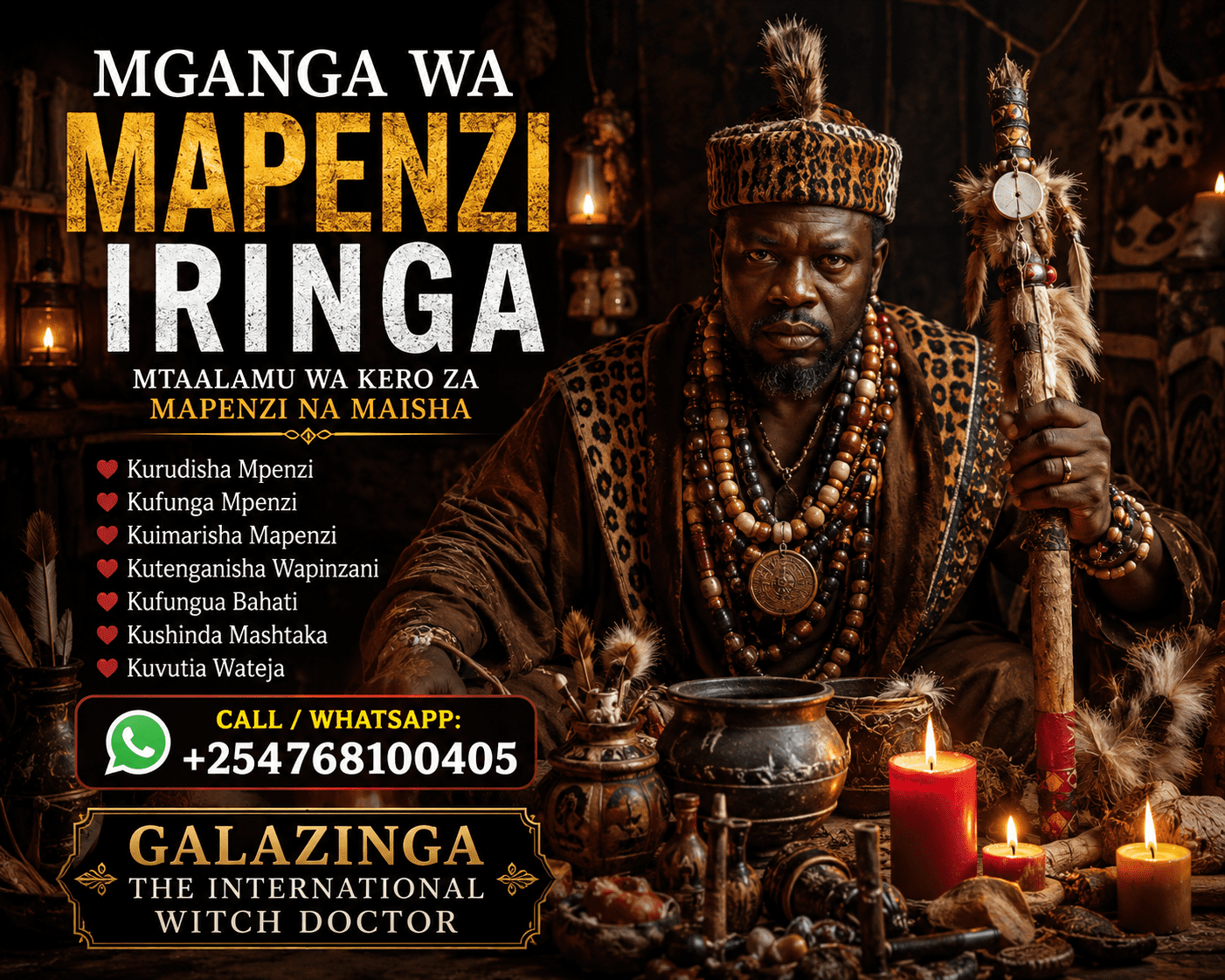 Powerful Mganga wa Mapenzi Iringa  +254 768 100 405