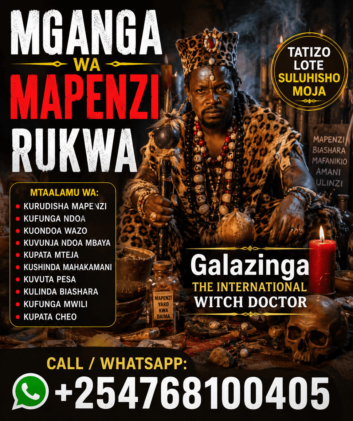 Powerful Mganga wa mapenzi Rukwa +254 768 100405