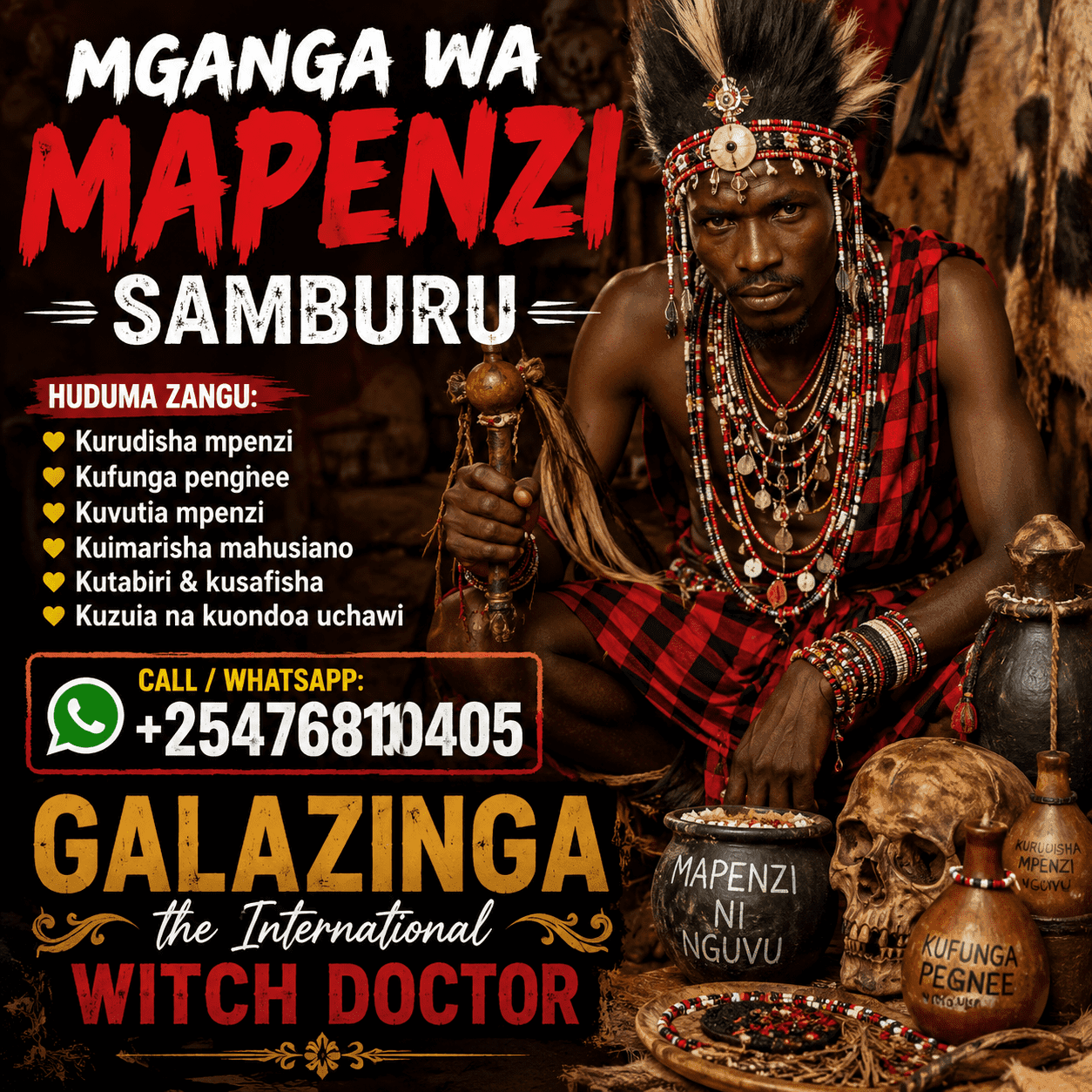 Powerful Mganga wa mapenzi Samburu +254 768 100 405 1 Mganga wa mapenzi Samburu