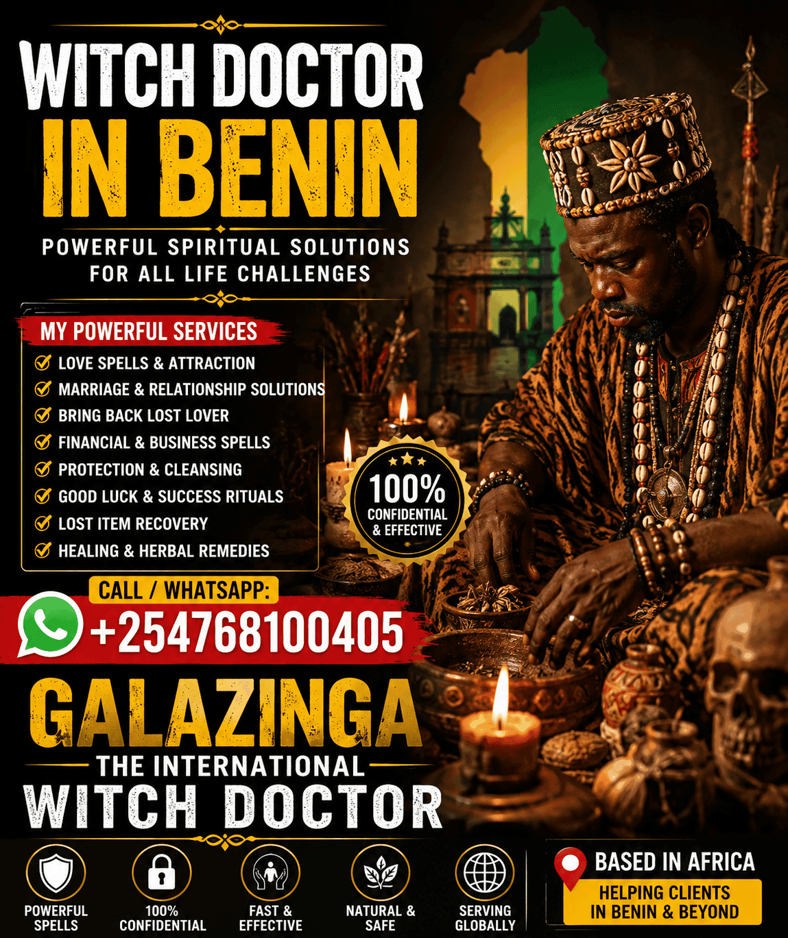 Powerful Witch Doctor in Benin +254 768100405 17 Witch doctor in Benin