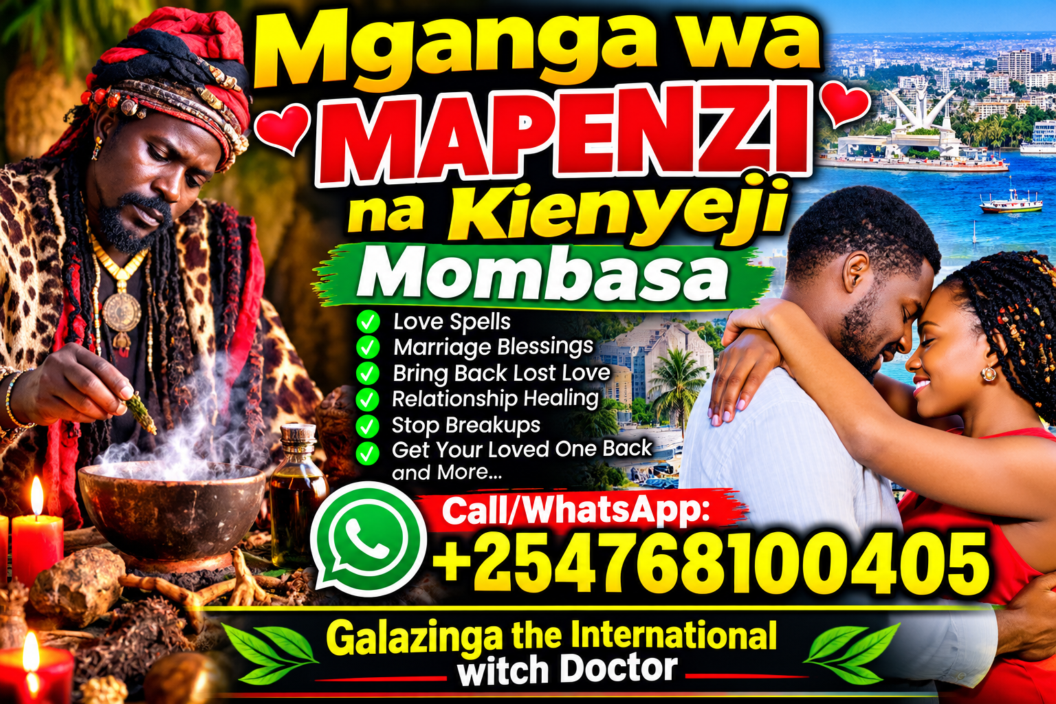Powerful Mganga wa mapenzi na Kienyeji Mombasa +254 768 100 405 1 Mganga wa mapenzi na KienyejiMombasa